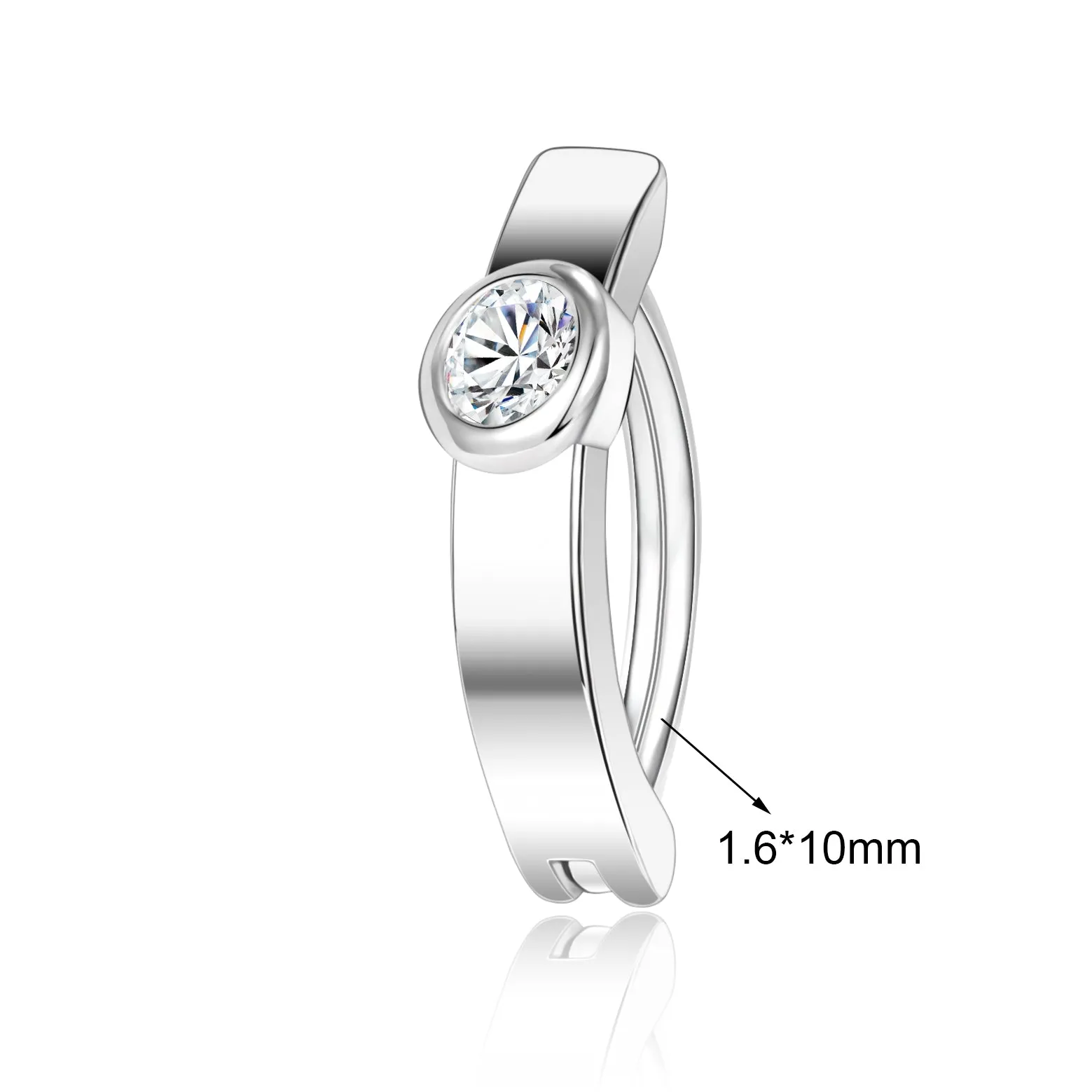14G Copper Alloy Belly Rings Round Zirconal Navel Piercing Platinum Plated Navel Belly Button Rings