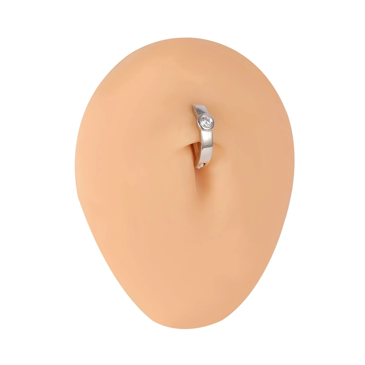 14G Copper Alloy Belly Rings Round Zirconal Navel Piercing Platinum Plated Navel Belly Button Rings