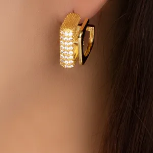 14K Crystal Donnie Hoops