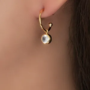 14K Crystal Joseph Hoops