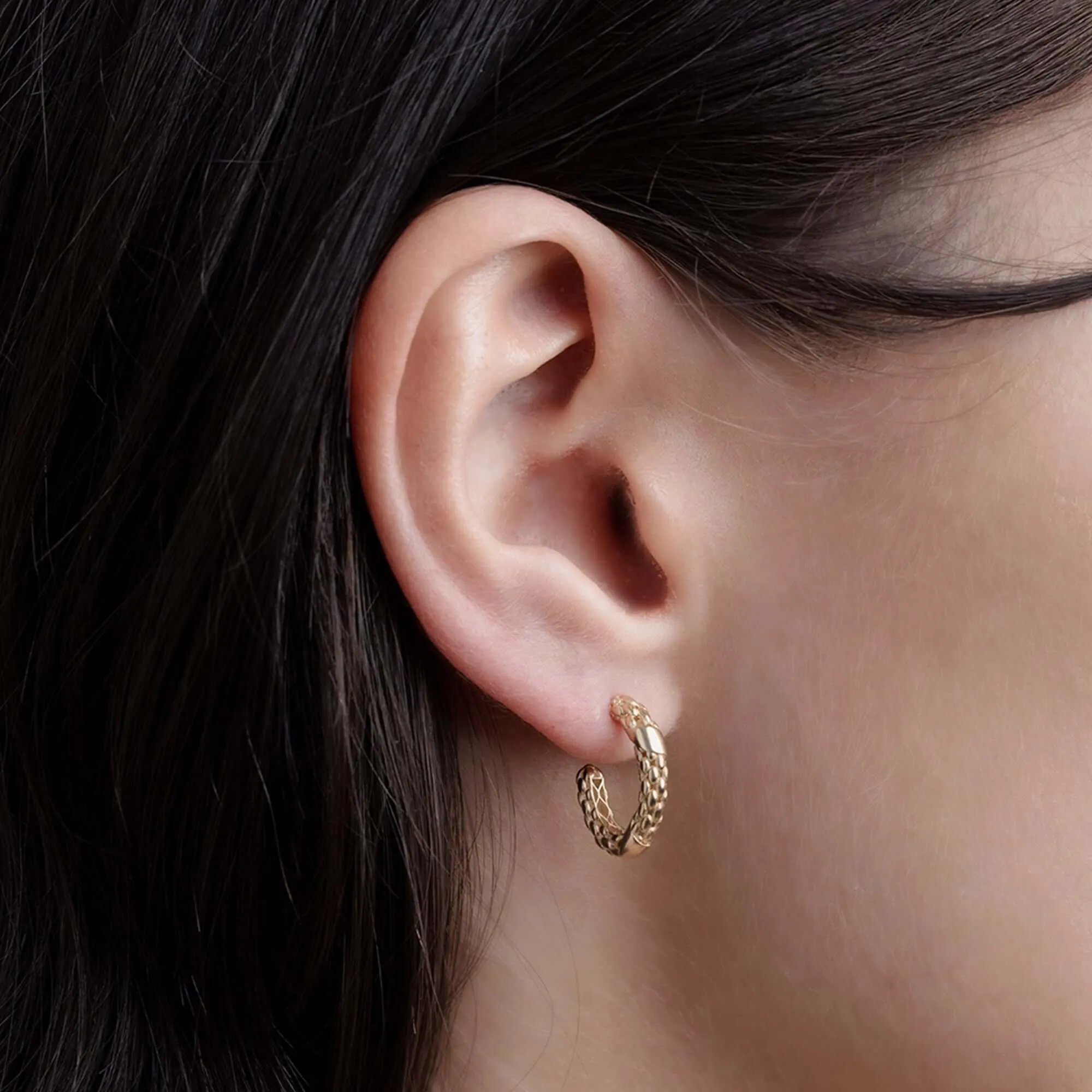 14K Gold Prosecco Petite Hoops