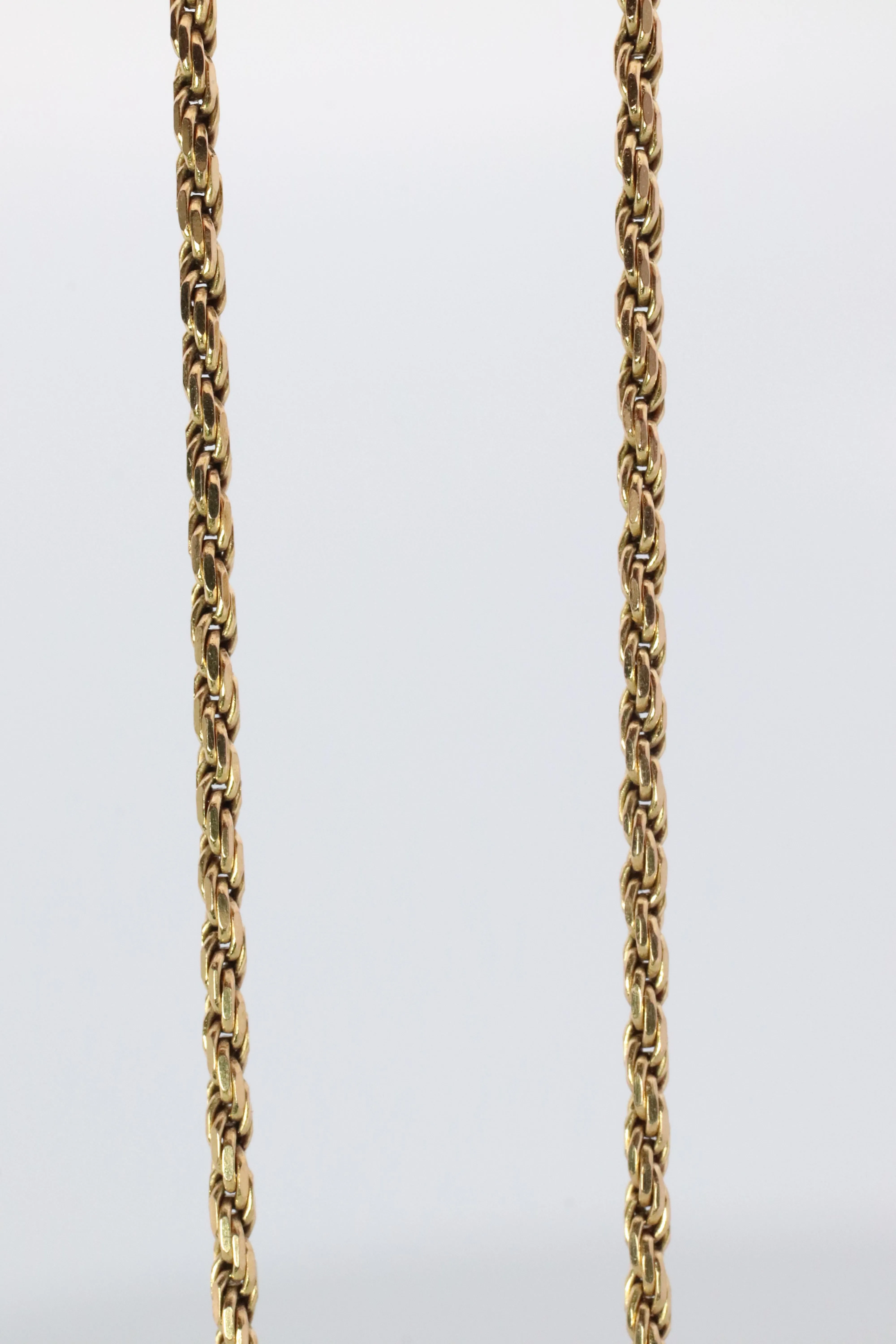 14k Rope Necklace. 14k Long Rope Necklace. 3.5grams 16in length 1.5mm width