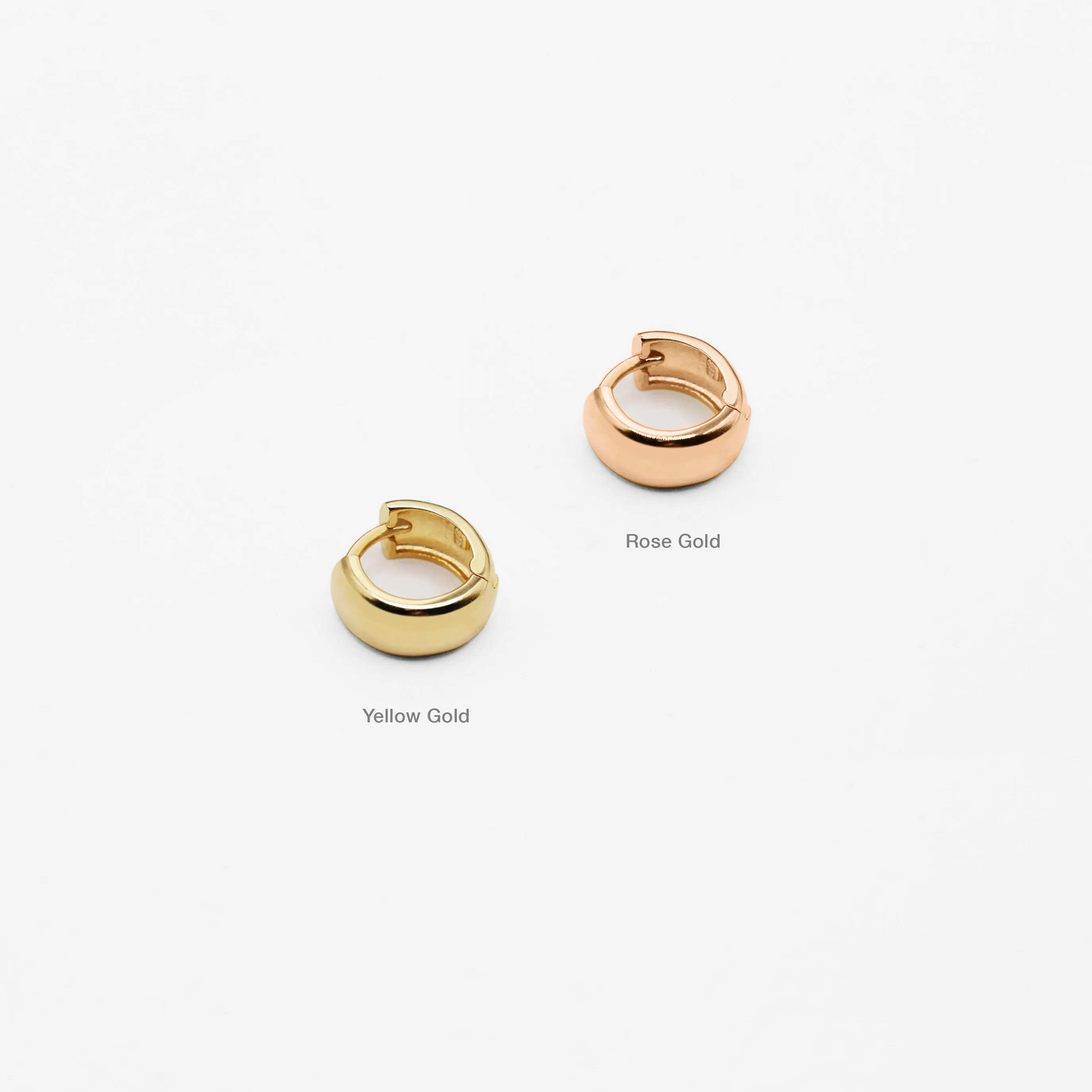 14k Solid Gold Tiny Bold Volume Hoop Earring