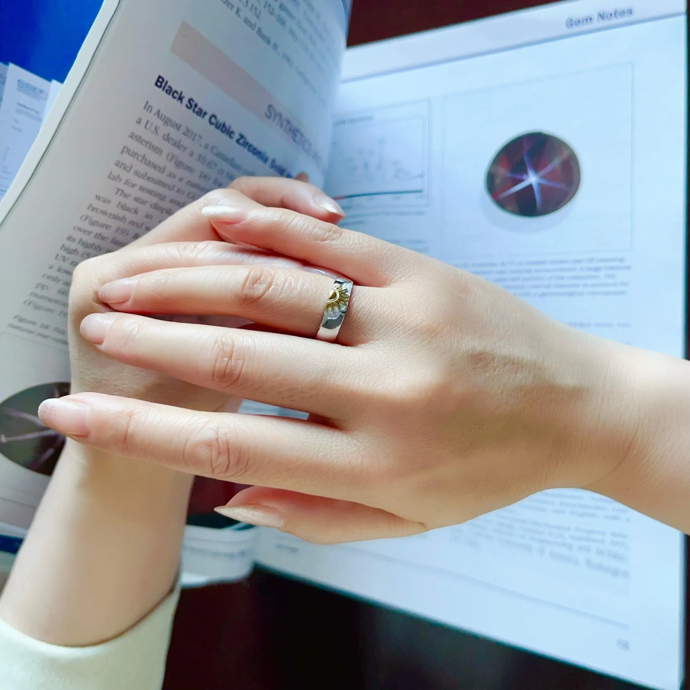 14k Unique Celestial Couple Band Rings