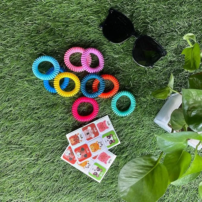 18 Pack Mosquito Repellent Bracelets, DEET-Free Insect & Bug Repellent Wrist Bands with 60 Pack Smile Mosquito Patches for Kids & Adults Outdoor Camping Fishing Traveling