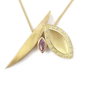 18ct Gold and Pink Sapphire Necklace