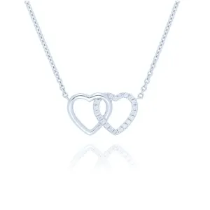 18ct White Gold Interlocked Diamond Heart Necklace