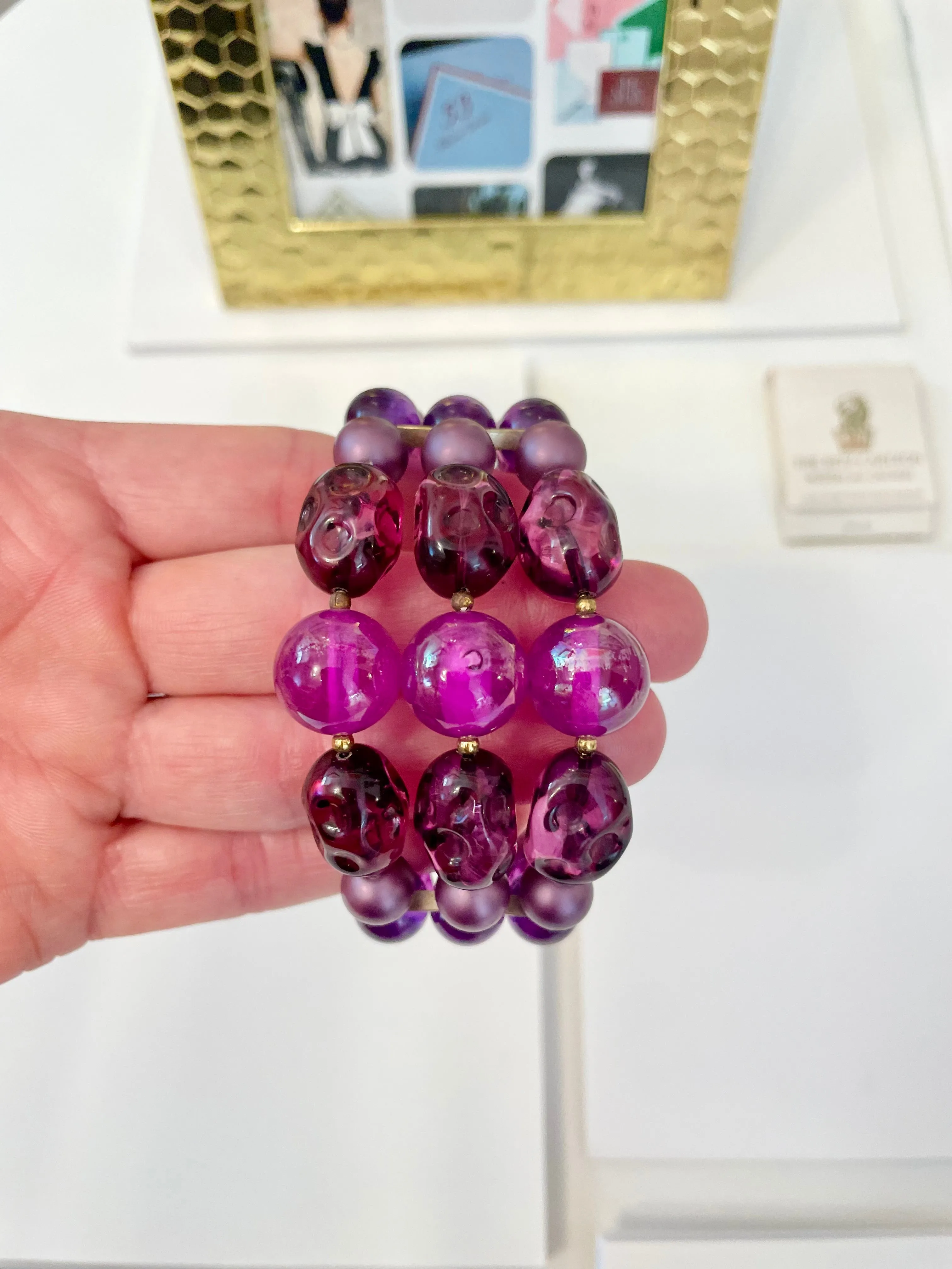 1960's rich color story, classy beaded bracelet ...... lovely!