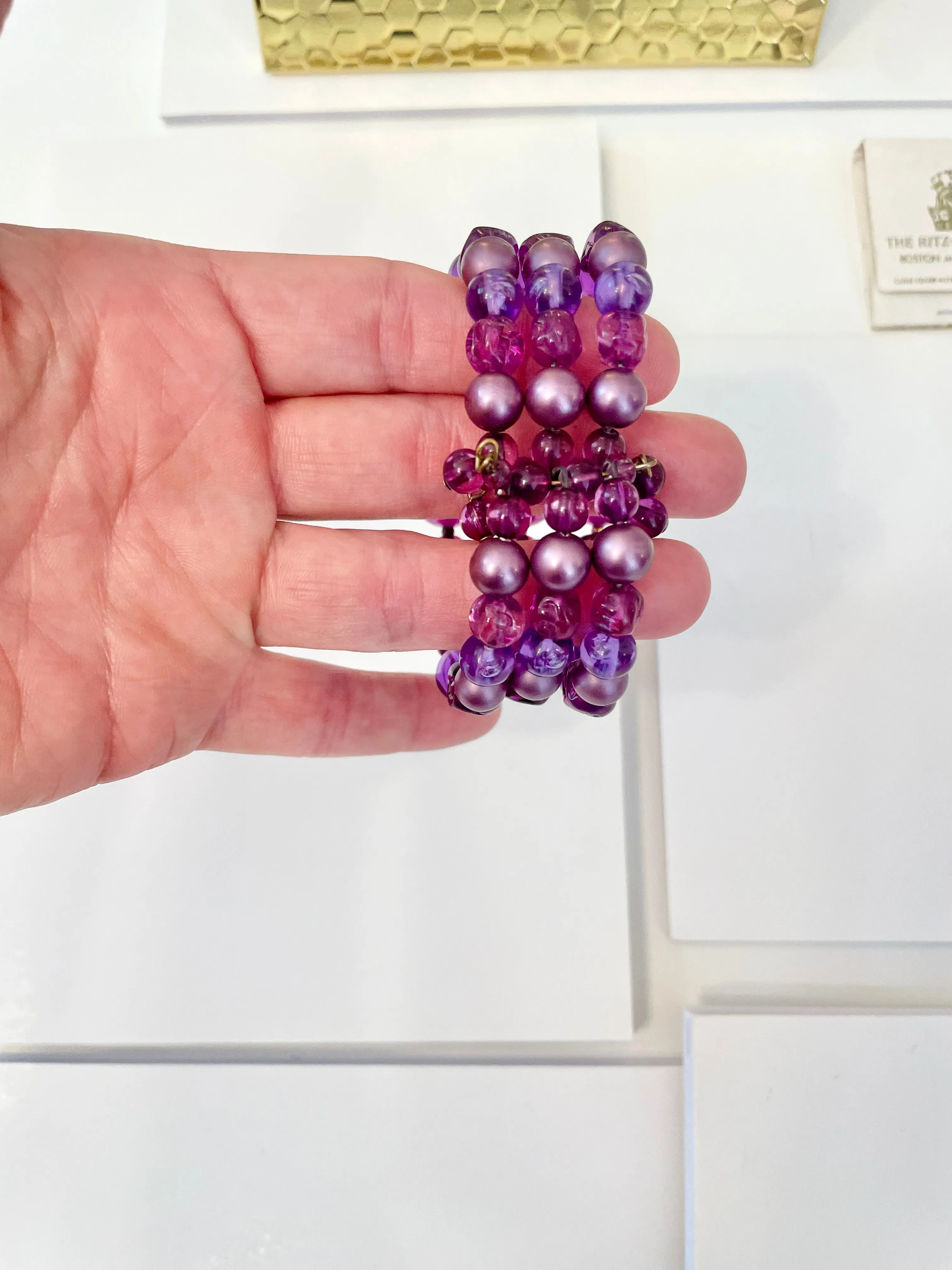 1960's rich color story, classy beaded bracelet ...... lovely!