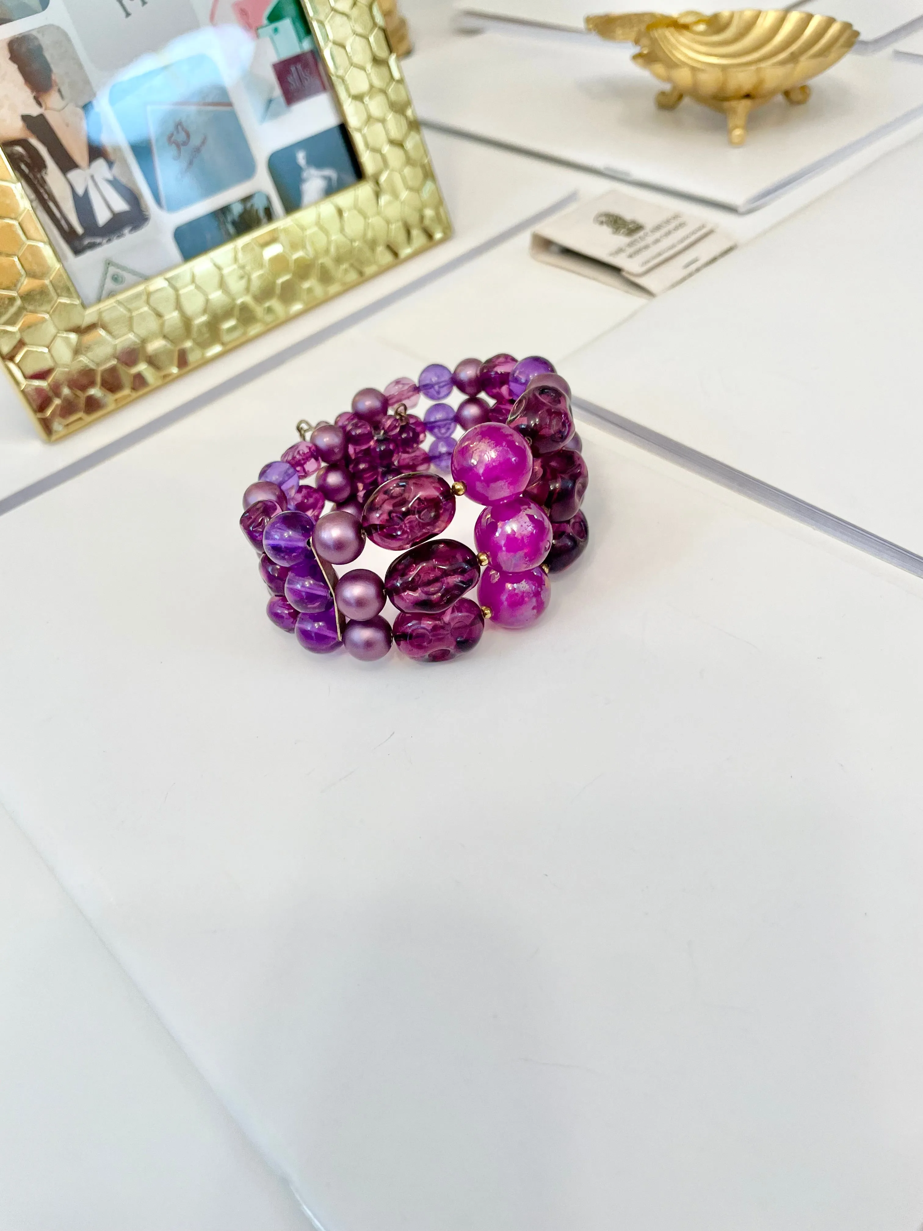 1960's rich color story, classy beaded bracelet ...... lovely!