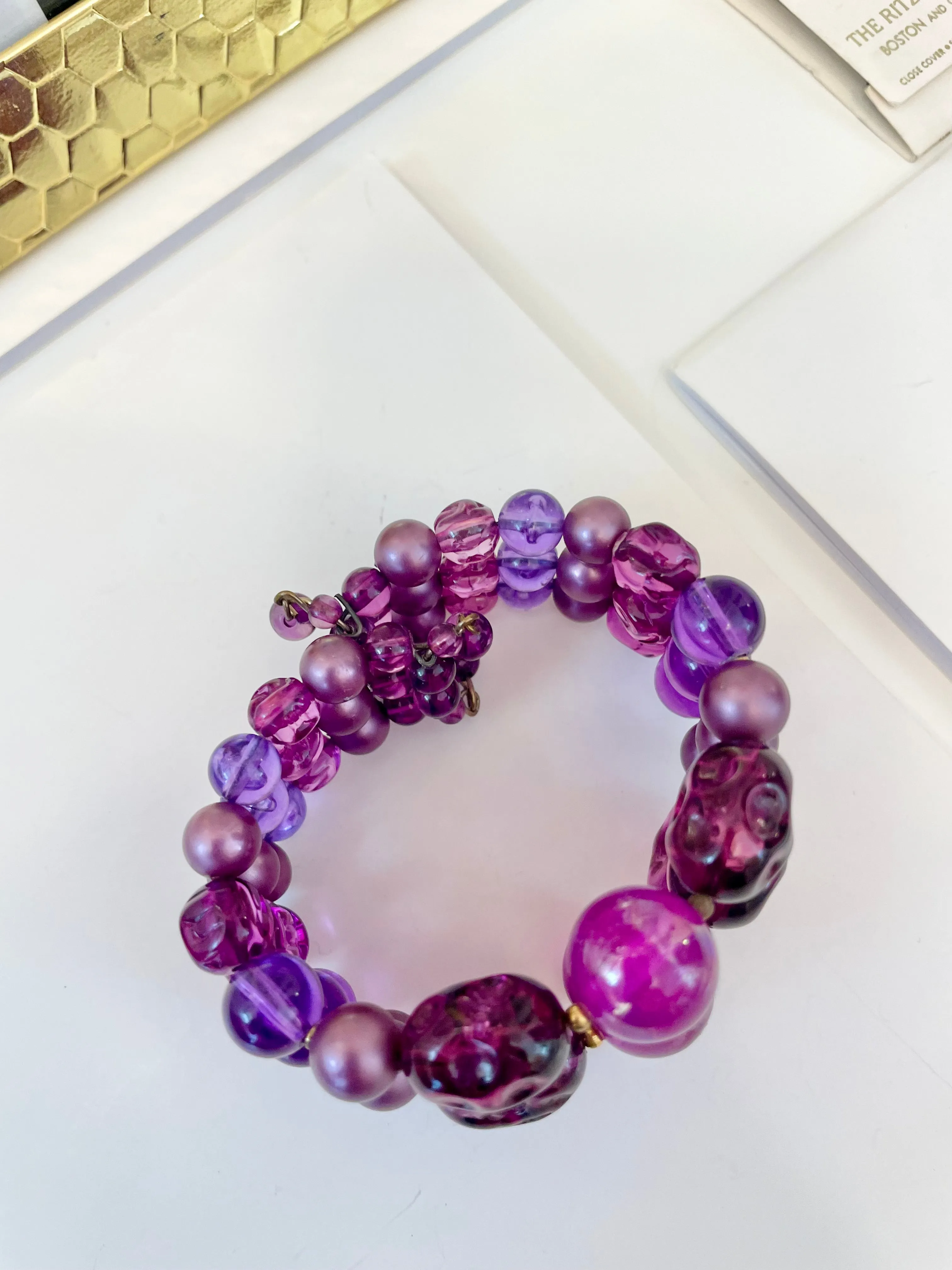 1960's rich color story, classy beaded bracelet ...... lovely!