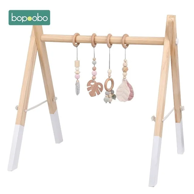 1set Animals Wooden Pendant Baby Play Gym (BPA Free!)