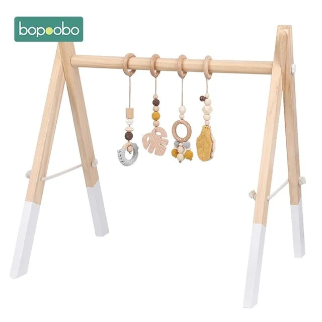 1set Animals Wooden Pendant Baby Play Gym (BPA Free!)