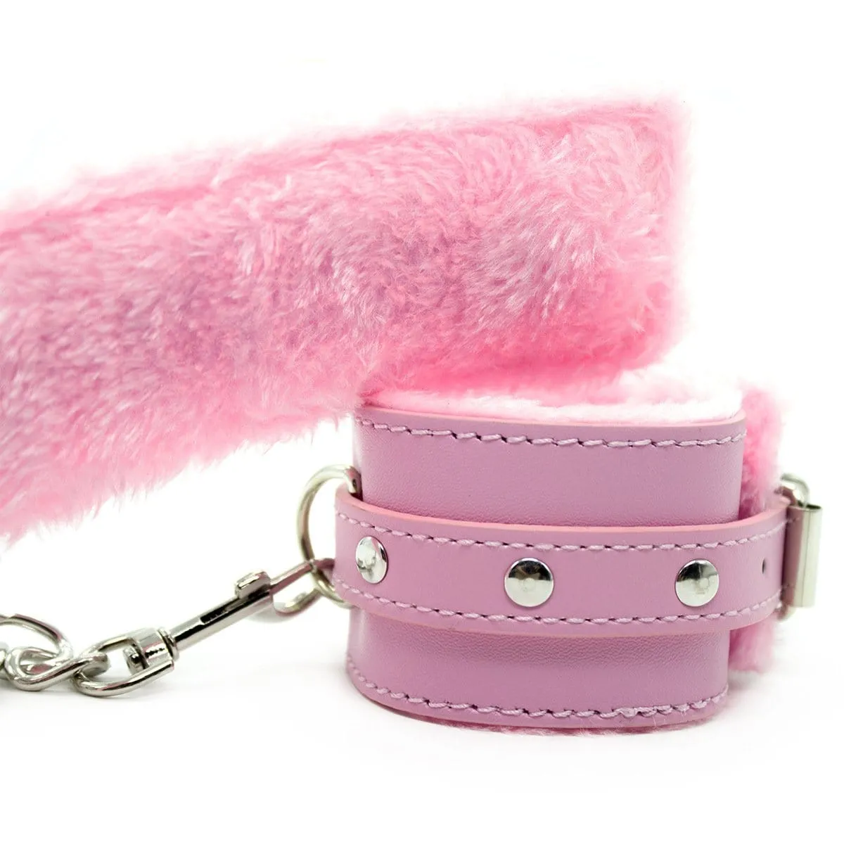 2360MQ      Princess Pink Fur Lined Ankle Bondage Cuffs - MEGA Deal