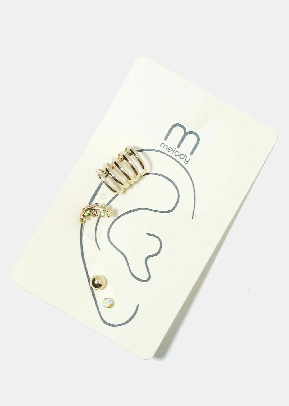 4-Piece Cuff & Stud Earrings