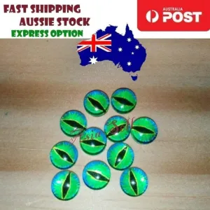 50pcs Round 8mm Glass Eyes Dragon Lizard Frog Eyeballs Model B