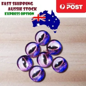 50pcs Round 8mm Glass Eyes Dragon Lizard Frog Eyeballs Model E