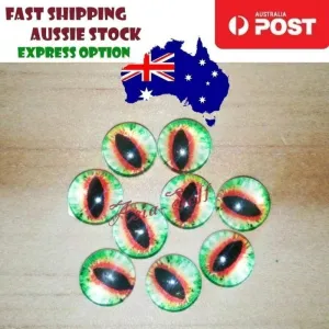 50pcs Round 8mm Glass Eyes Dragon Lizard Frog Eyeballs Model H