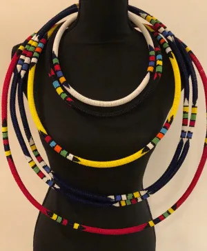 6-in-1 Empress Beaded Necklace Set | Multi Strand South African Zulu Beaded Necklace | Tribal & Ethnic | Afrocentric