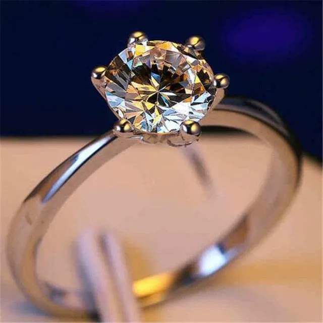 925 Sterling silver fashion Female Ring 3ct AAAAA cz Promise Wedding Band Rings for Women Bridal Finger Party Jewelry Gift