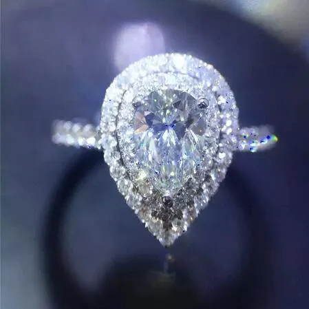 925 Sterling silver fashion Female Ring 3ct AAAAA cz Promise Wedding Band Rings for Women Bridal Finger Party Jewelry Gift