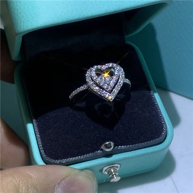 925 Sterling silver fashion Female Ring 3ct AAAAA cz Promise Wedding Band Rings for Women Bridal Finger Party Jewelry Gift