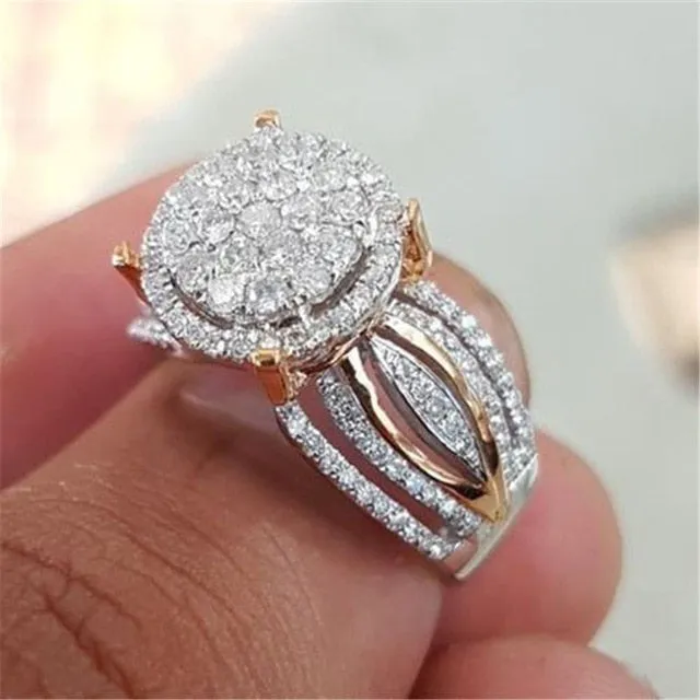 925 Sterling silver fashion Female Ring 3ct AAAAA cz Promise Wedding Band Rings for Women Bridal Finger Party Jewelry Gift