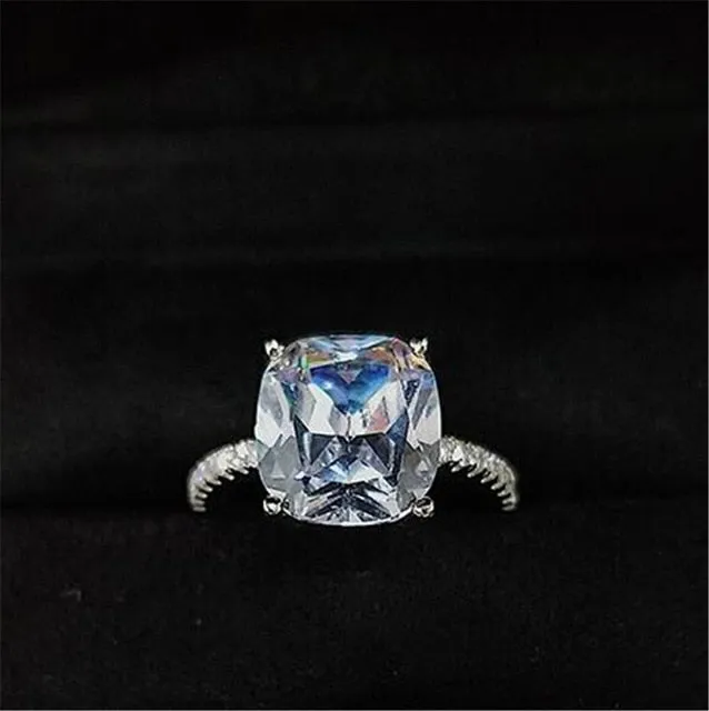925 Sterling silver fashion Female Ring 3ct AAAAA cz Promise Wedding Band Rings for Women Bridal Finger Party Jewelry Gift
