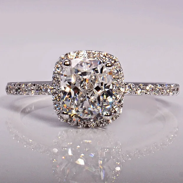925 Sterling silver fashion Female Ring 3ct AAAAA cz Promise Wedding Band Rings for Women Bridal Finger Party Jewelry Gift