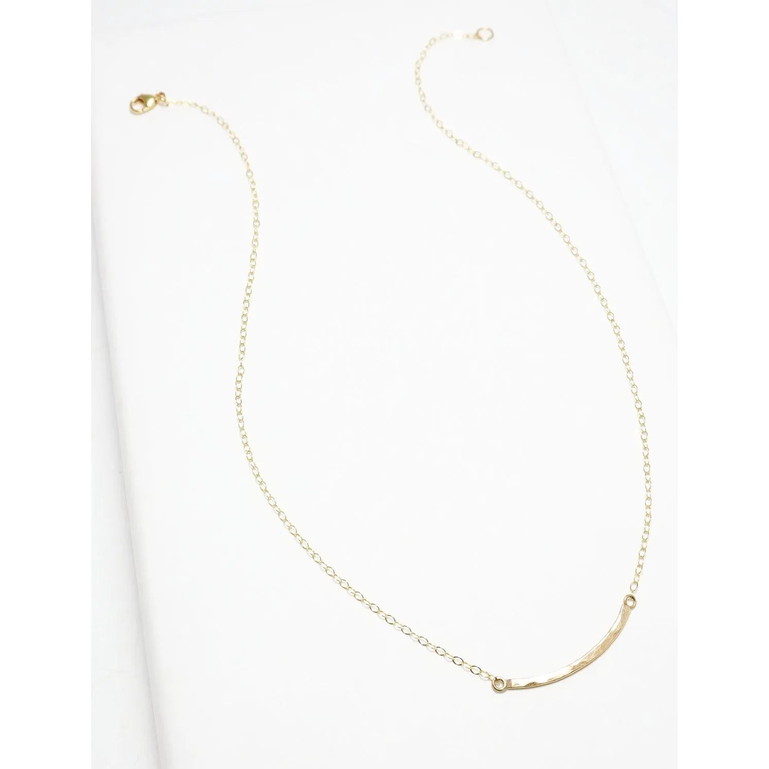 Accent Short Curved Hammered Necklace