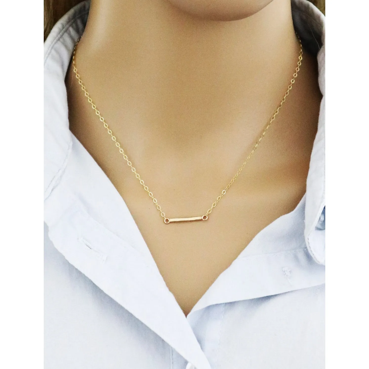 Accent Short Hammered Necklace