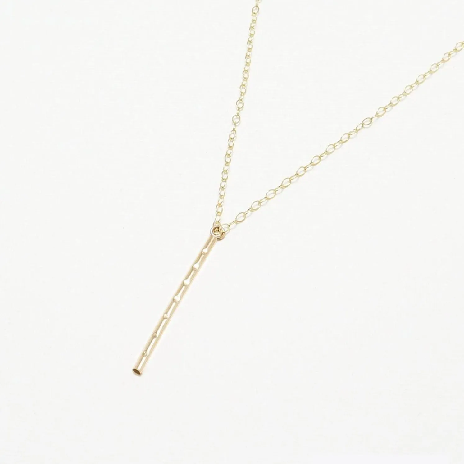 Accent Vertical Bar Dotted Long Necklace