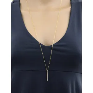 Accent Vertical Bar Dotted Long Necklace