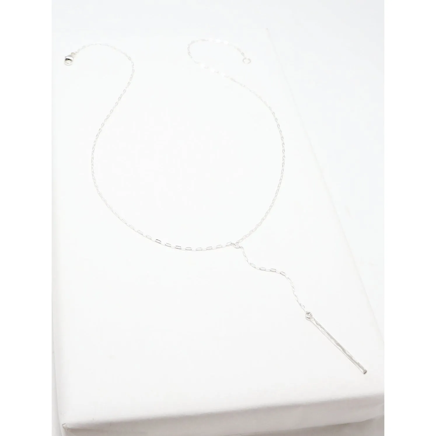 Accent Y-Style Hammered Necklace