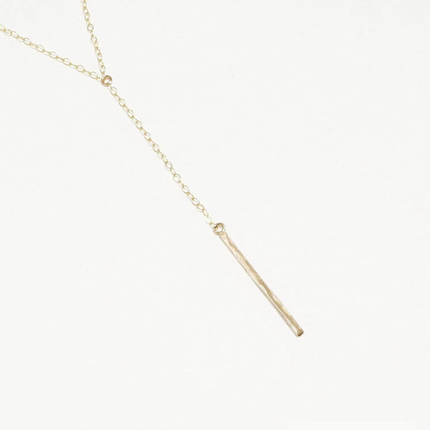 Accent Y-Style Hammered Necklace