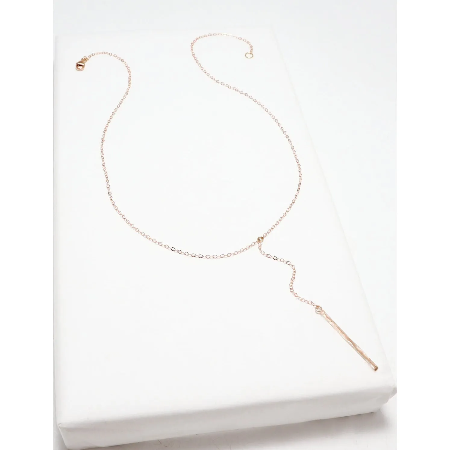 Accent Y-Style Hammered Necklace