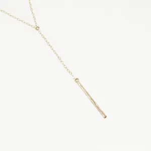 Accent Y-Style Hammered Necklace