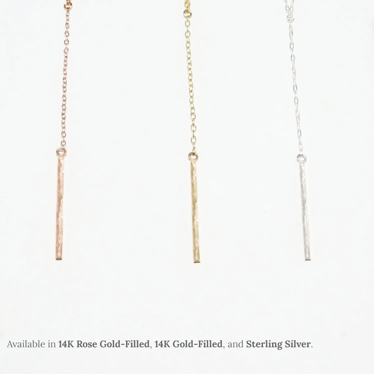 Accent Y-Style Hammered Necklace