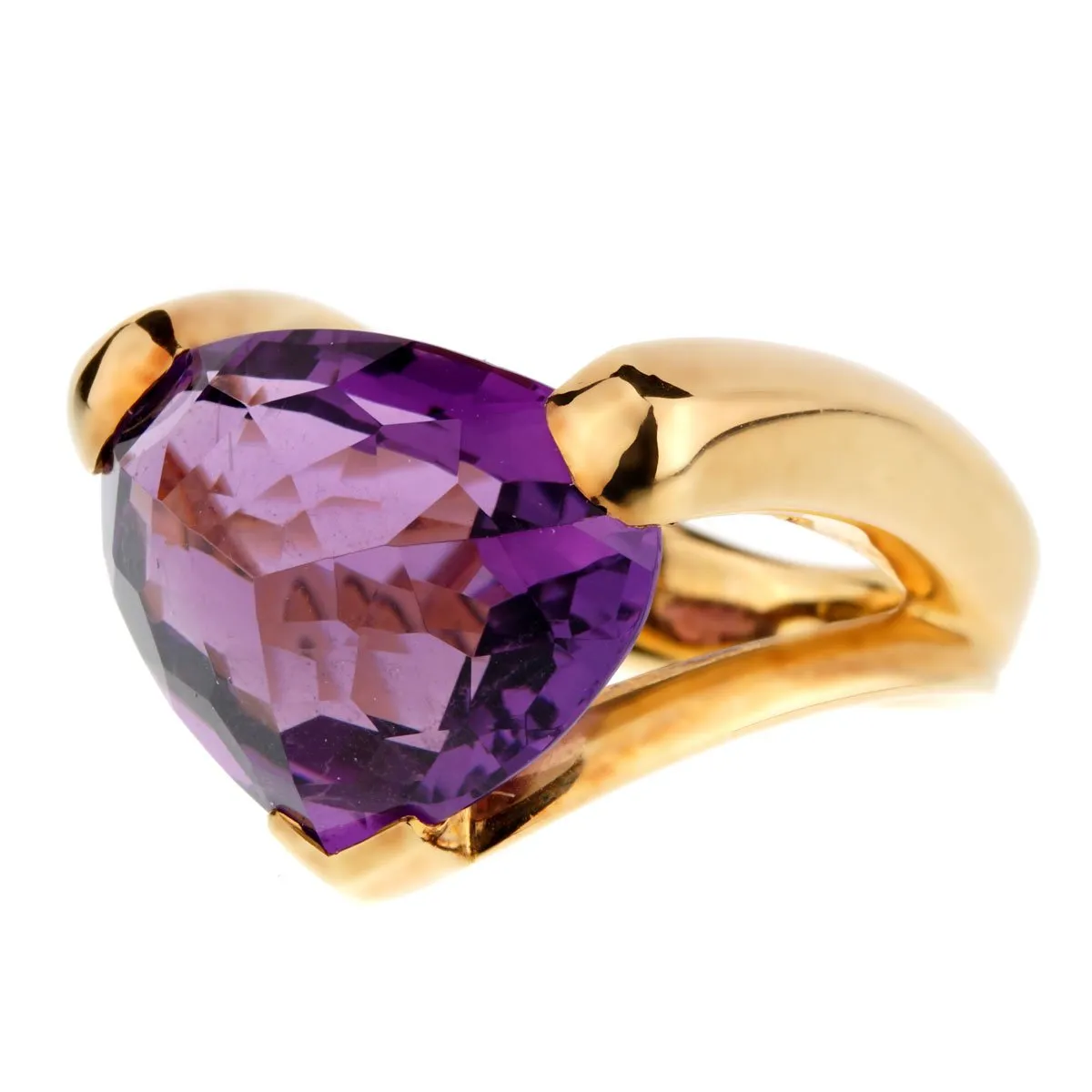 Antonini Amethyst Gold Cocktail Ring Size 6 1/2