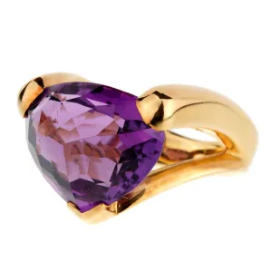 Antonini Amethyst Gold Cocktail Ring Size 6 1/2