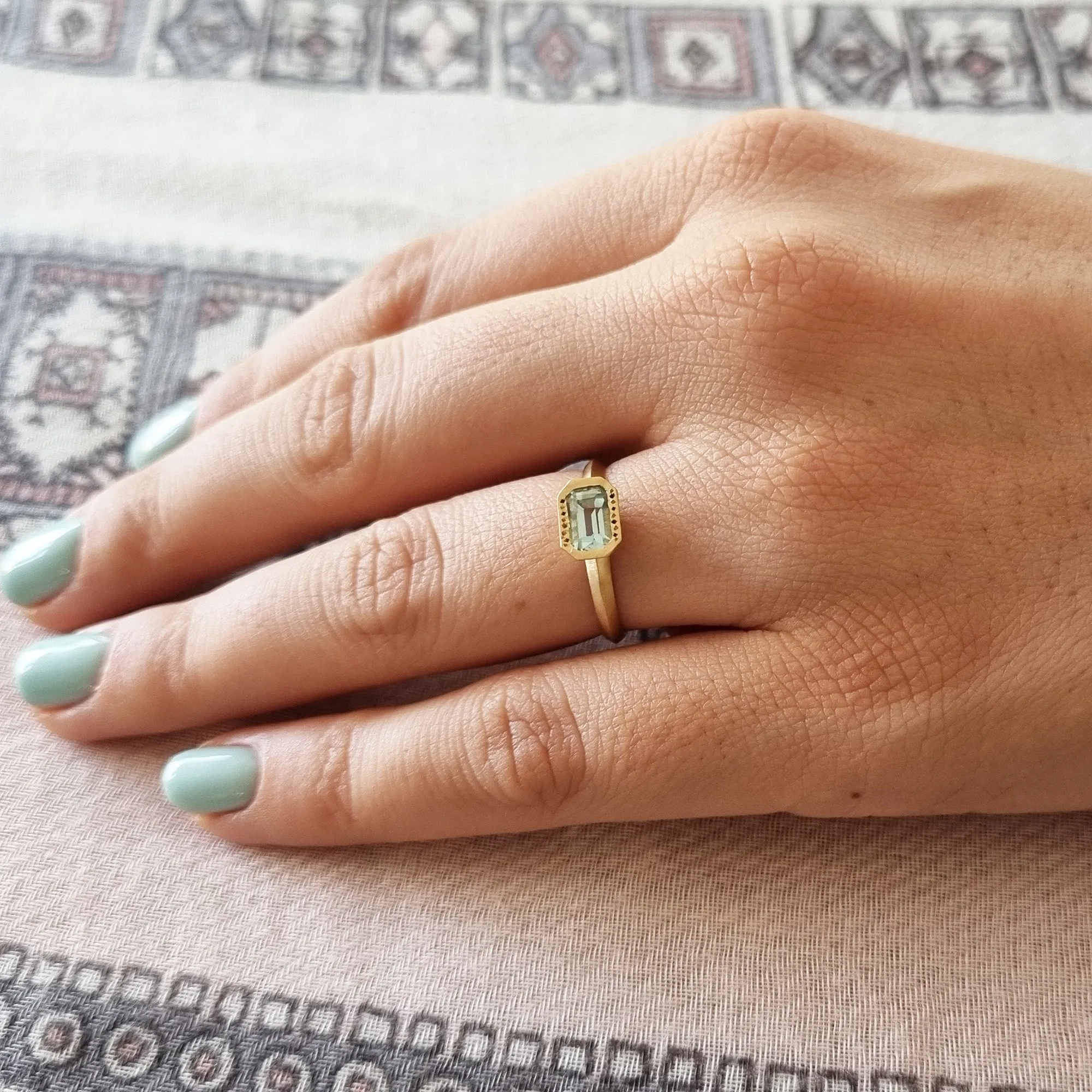 Aquamarine Solitaire Engagement Ring