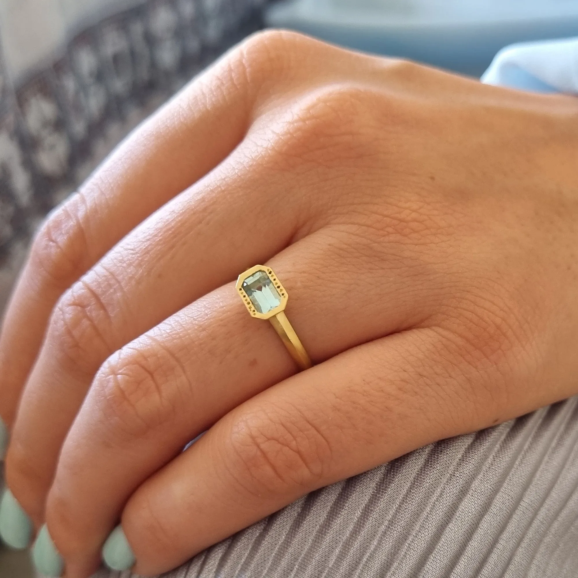 Aquamarine Solitaire Engagement Ring