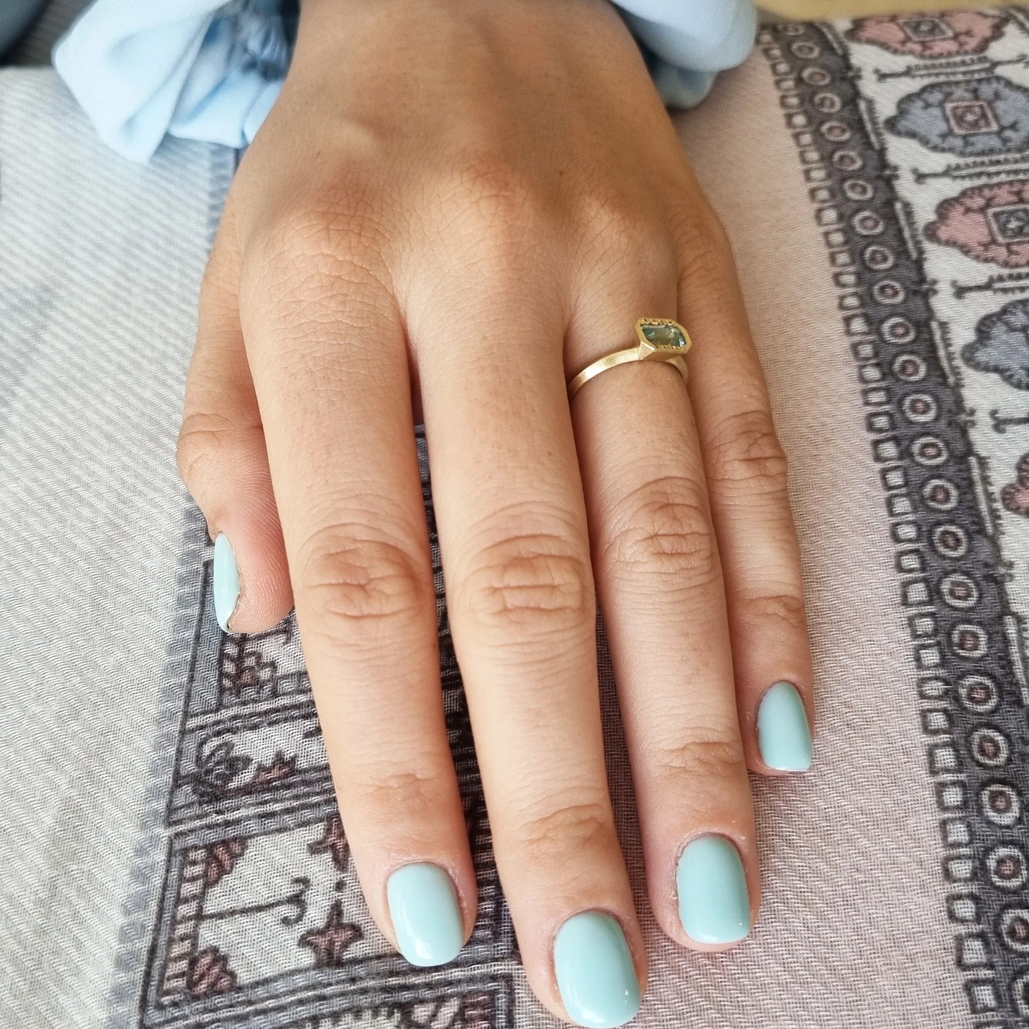 Aquamarine Solitaire Engagement Ring