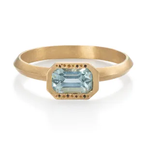 Aquamarine Solitaire Engagement Ring