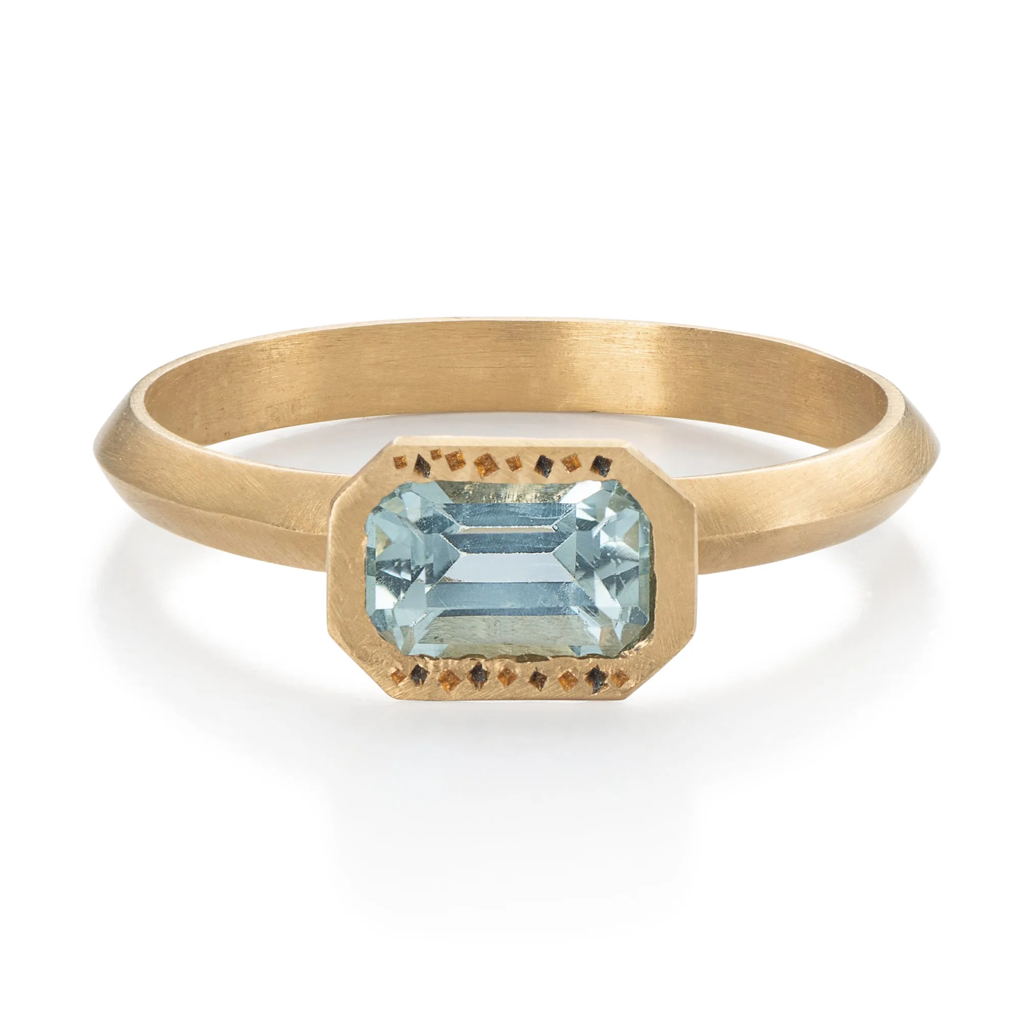 Aquamarine Solitaire Engagement Ring