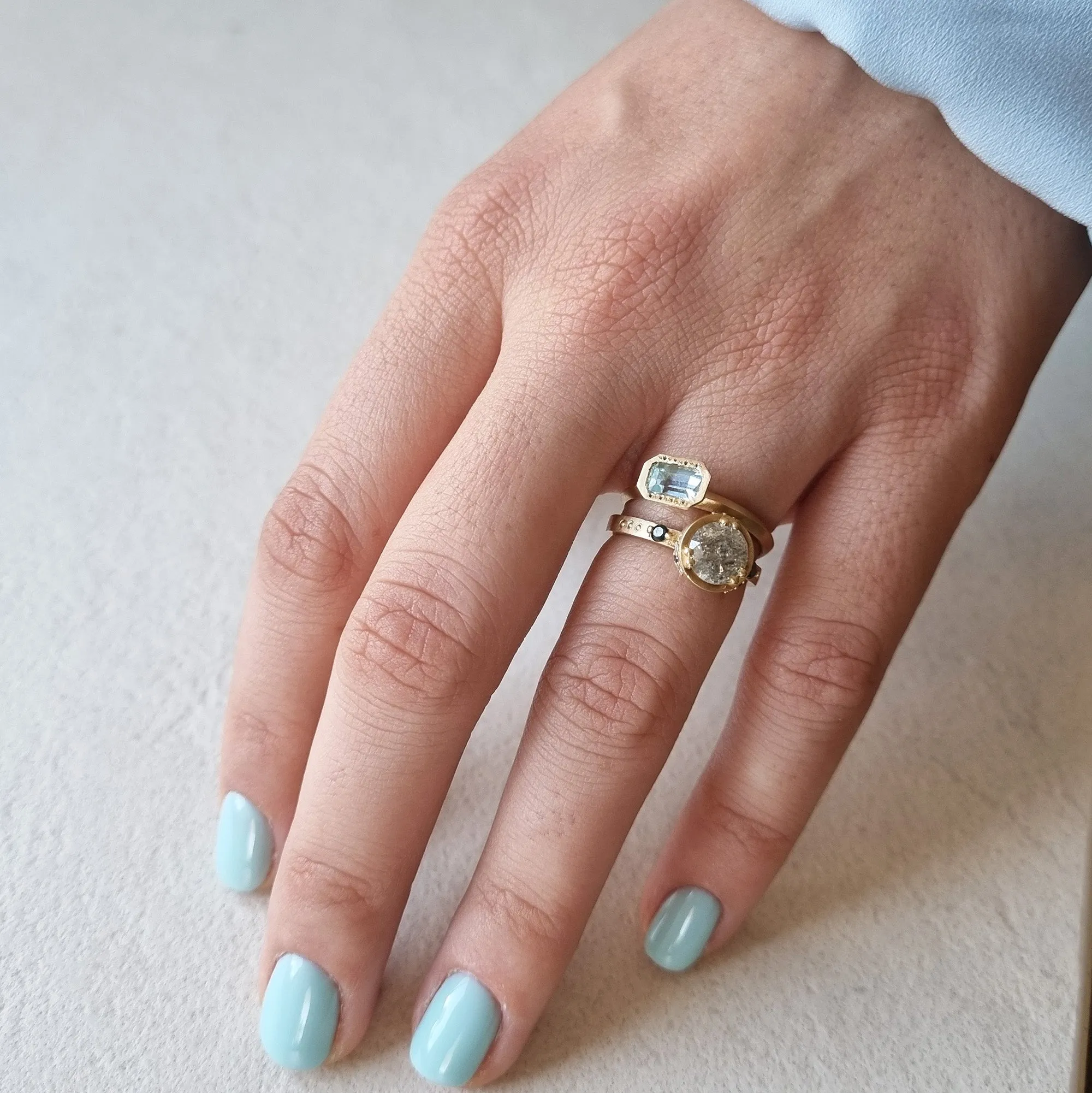 Aquamarine Solitaire Engagement Ring