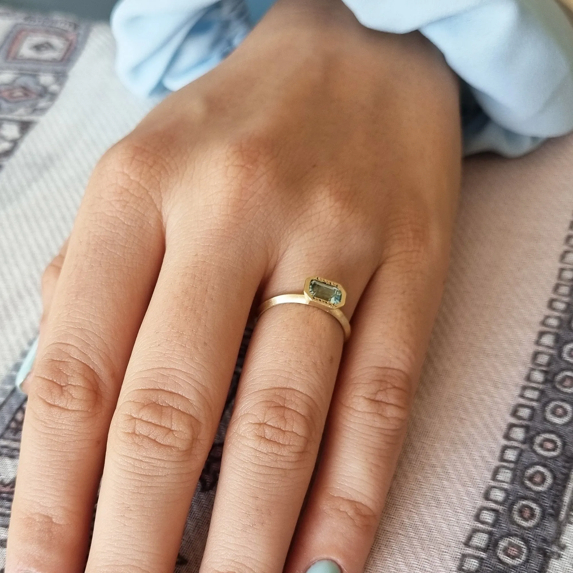 Aquamarine Solitaire Engagement Ring