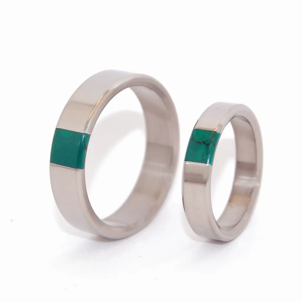 Arrant Jade | Titanium & Jade Stone Wedding Ring - Unique Wedding Rings Set