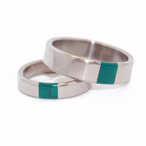 Arrant Jade | Titanium & Jade Stone Wedding Ring - Unique Wedding Rings Set