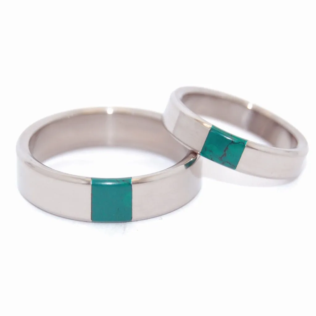 Arrant Jade | Titanium & Jade Stone Wedding Ring - Unique Wedding Rings Set